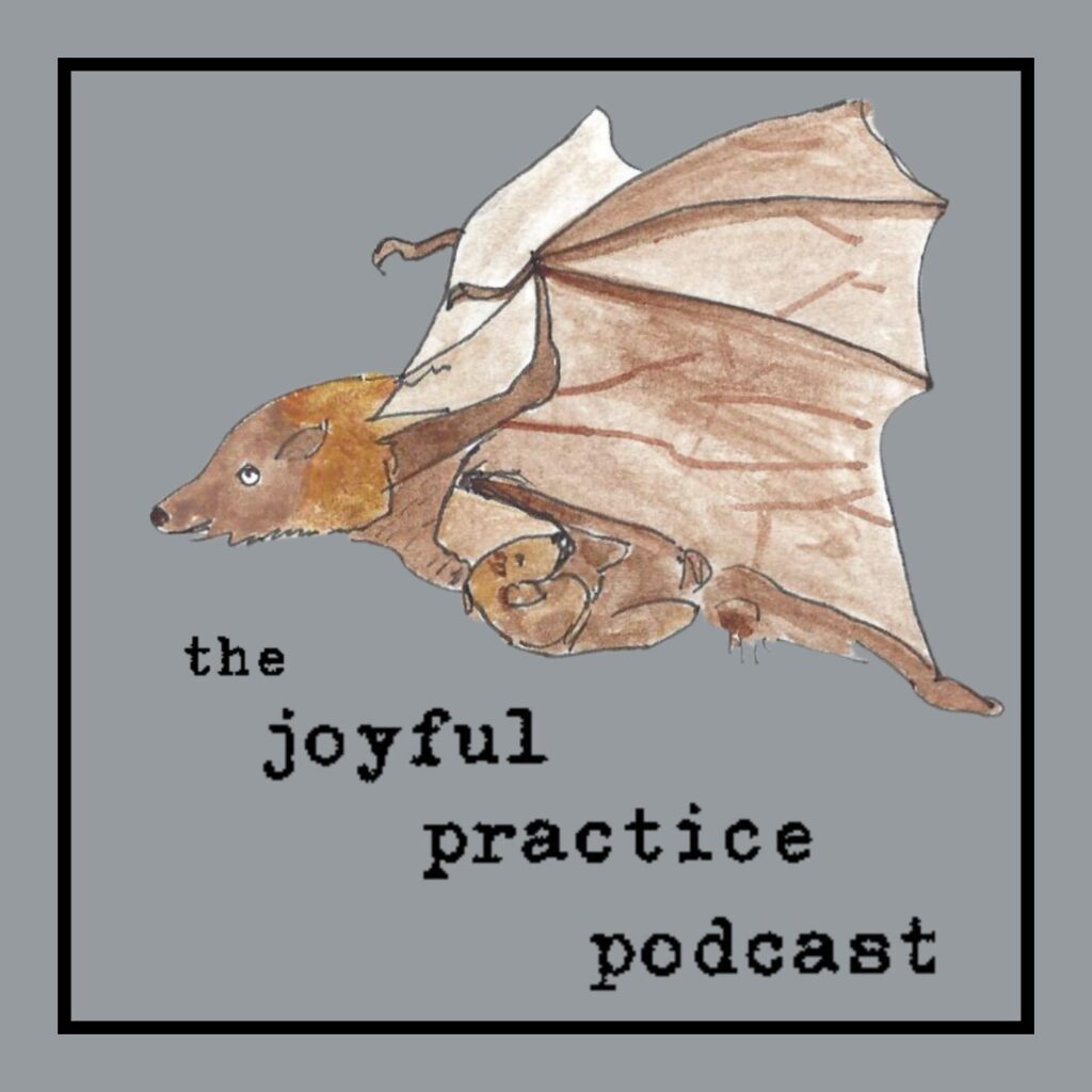 logo for the joyful practice podcast, features a bat