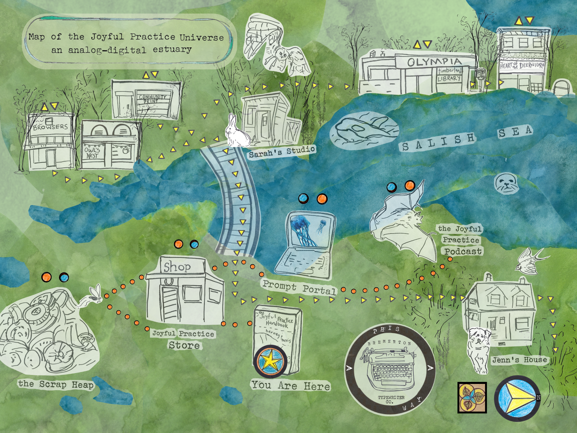 map featuring places where joyful practice events are held.